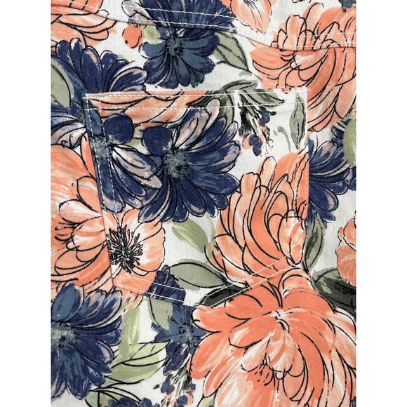 Ruby Rd Floral Cropped Stretch Jeans Women’s 12 Capris Boho Casual - Picture 11 of 12